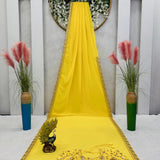 Beautifull Designer Yellow Saree