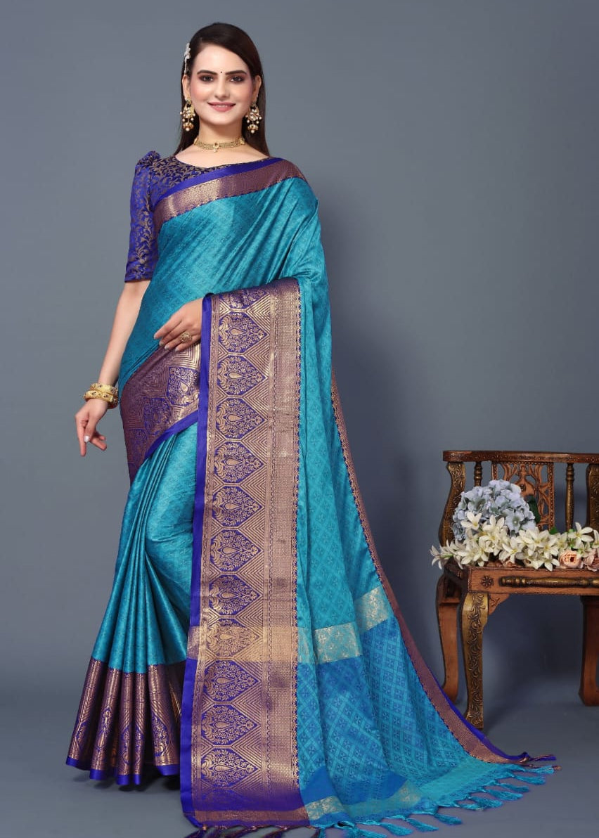 Beautiful zari weaving silk saree