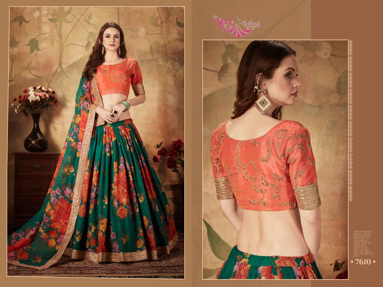 Heavy Premium Flower Print Lehenga