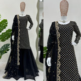 Black Partywear Suit Sharara