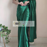 Beautifull Satin Saree With Lace Border