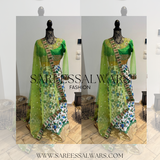 Flower Salwar green