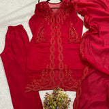 Trending Maroon Vichitra Silk Gown