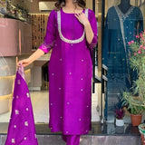 Purple Attractive Chanderi Kurti Collection