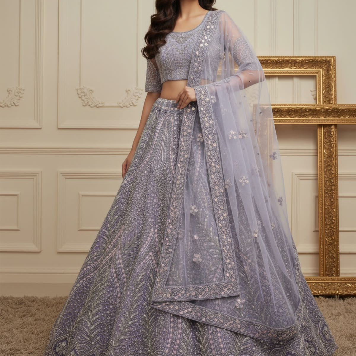 Royal Bridal Motif Work Lehenga