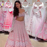 Royal Pink Embroidered Wedding Lehenga