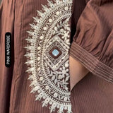 Brown Pure Cotton Flaird Suit