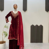 Designer Velvet Embroidered Suit