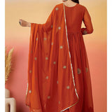 Orange Designer Georgette Gown