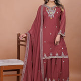 Designer Embroidered Suit Sharara