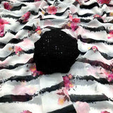 Floral Black Chiffon Saree