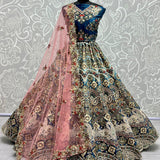 Padded Velvet Designer Lehengacholi