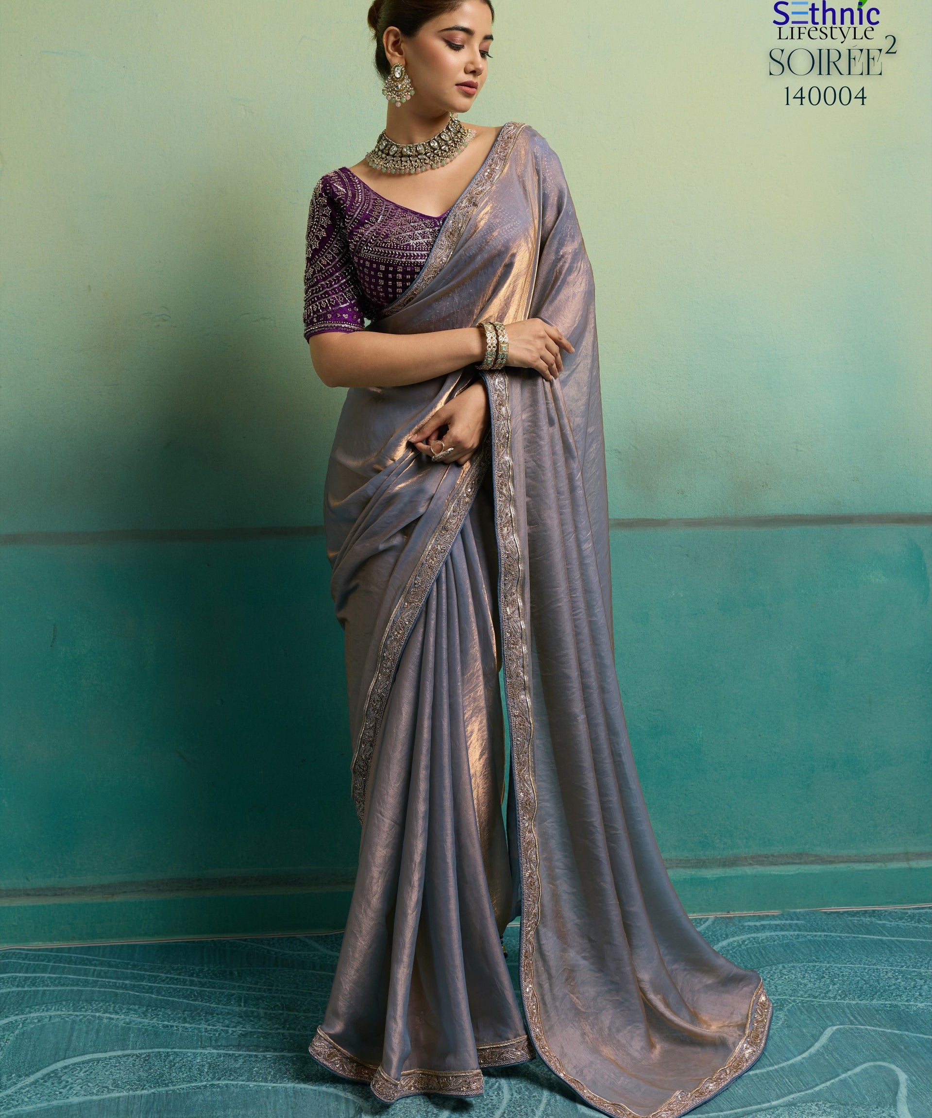 Soiree Silky Velvet Satin Saree