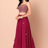 Zeel Light Pink Ruffle Lehenga