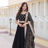 Black Traditional Embroidered Lehenga Choli