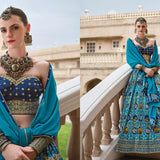 Ajarakh Print Heavy Bridal Lehenga