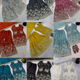 Exclusive Embroidered Silk Top Sharara