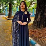 Presenting You Most Beautiful Latest Navy Blue Colour Gown