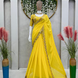 Beautifull Designer Yellow Saree