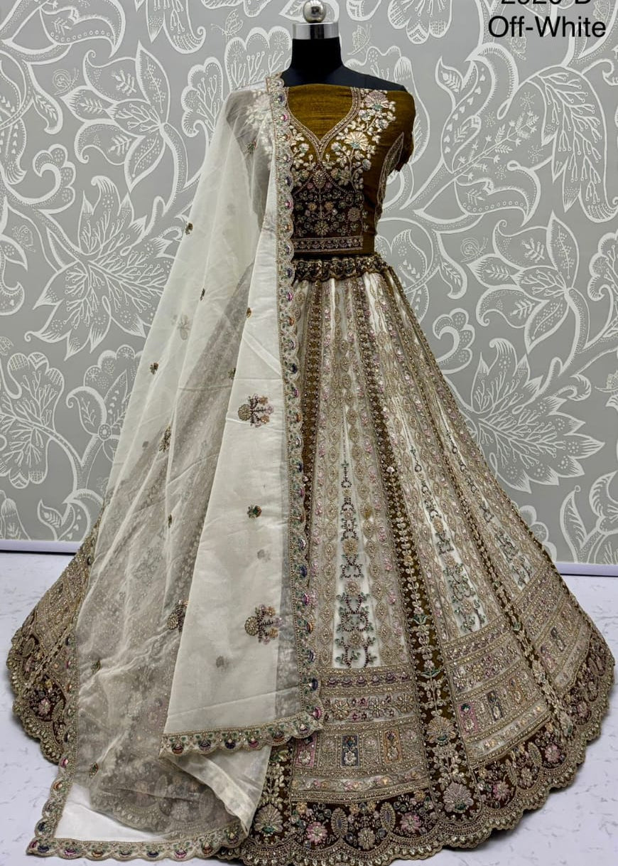 Adorn Wedding Embroidered Net Lehenga