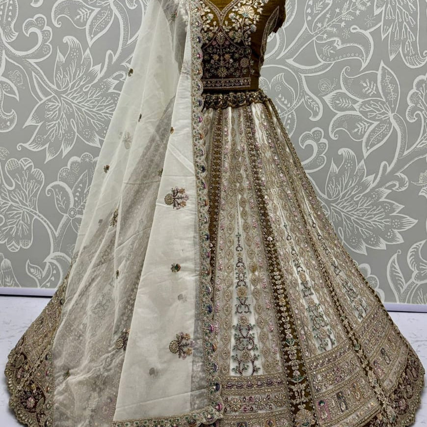 Adorn Wedding Embroidered Net Lehenga