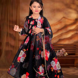 Floral Print Kids Gown