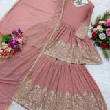 Peach Premium Designer Partywear Suit