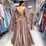 Peach Butterfly Lehenga Choli