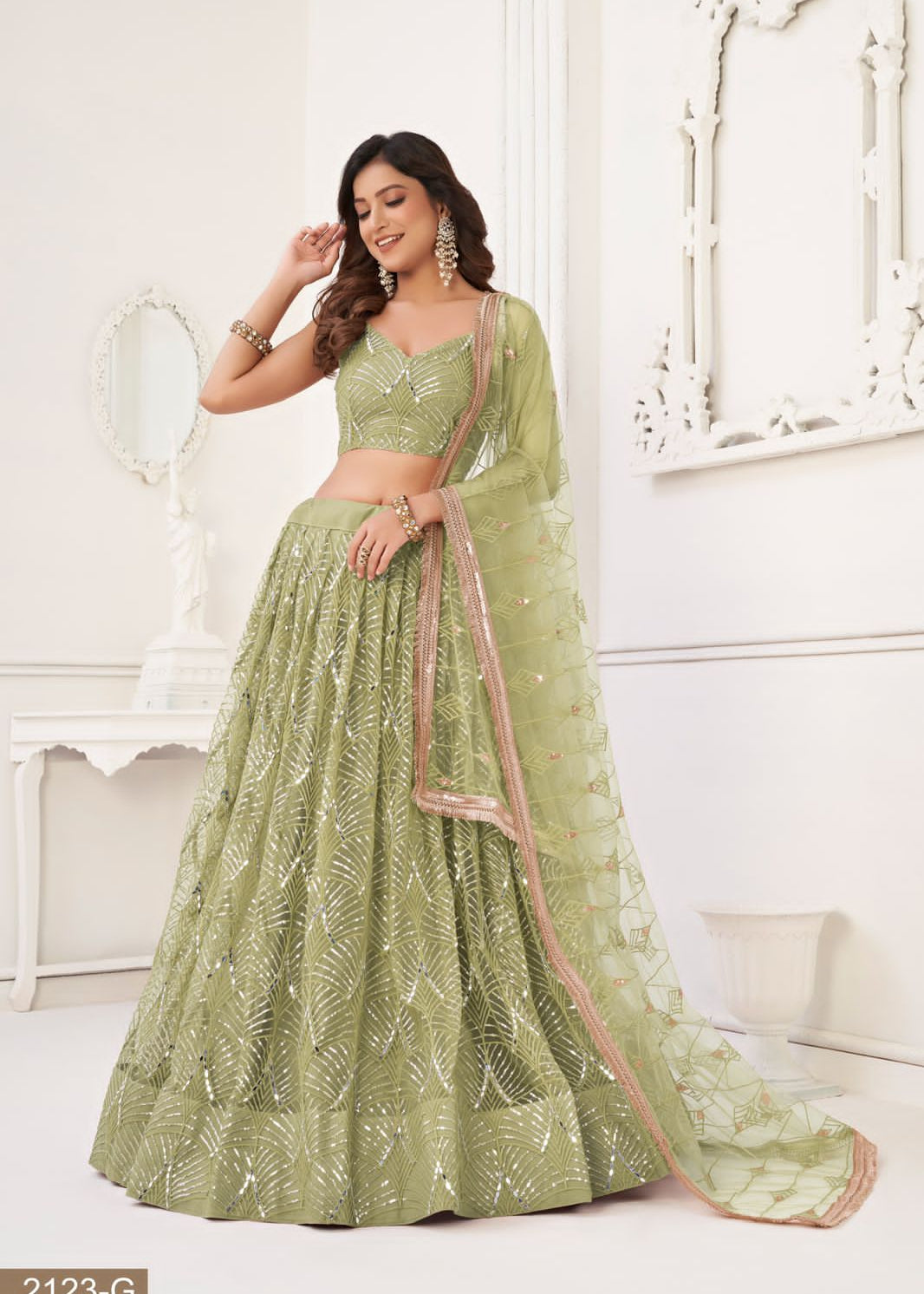 Premium Bridal Net Lehenga