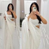 Most Beautifull White Georgette Saree