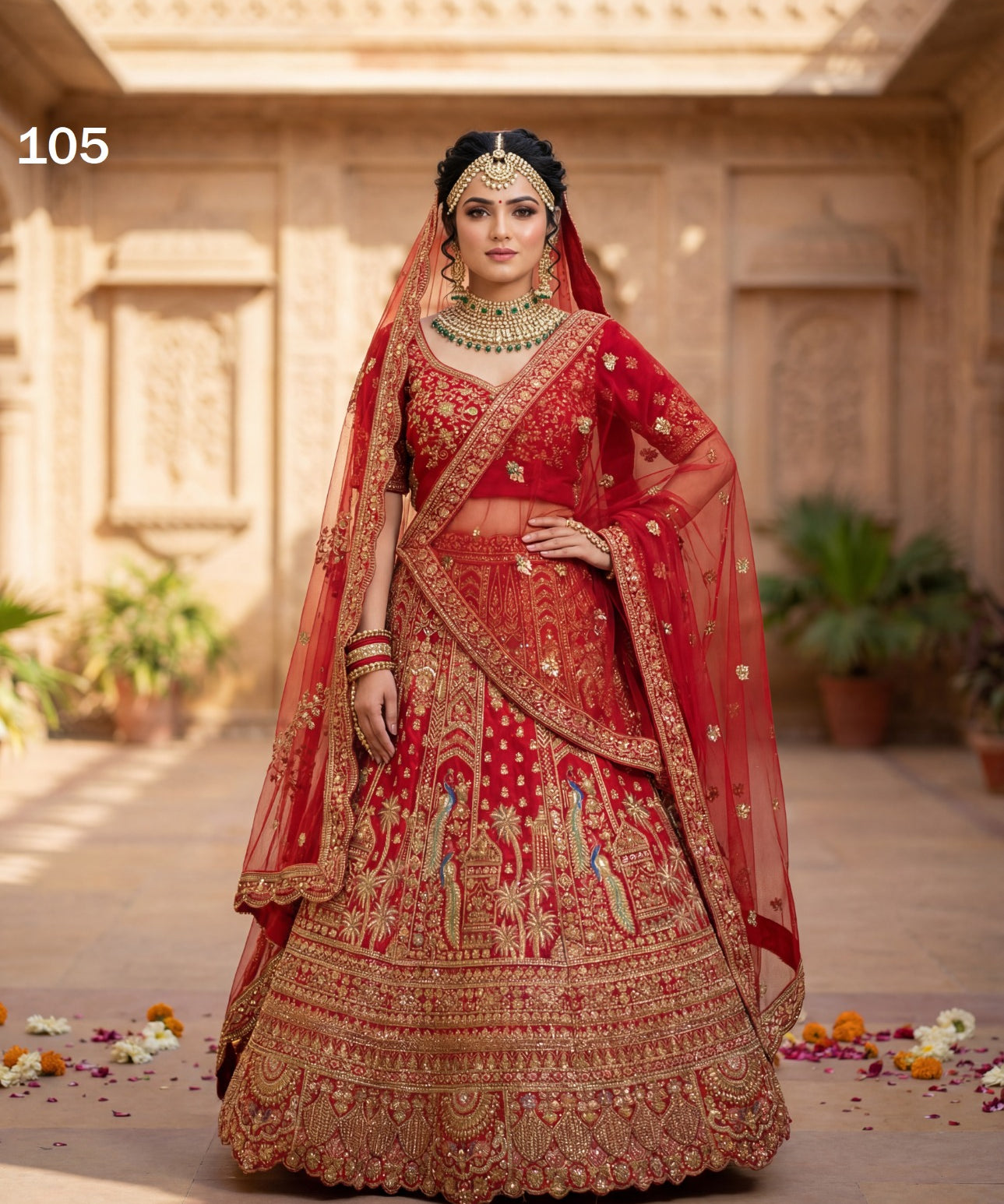 Royal Bridal Wedding Velvet Lehenga