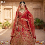 Royal Bridal Wedding Velvet Lehenga
