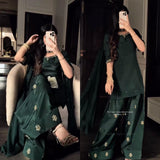 Designer Natural Crepe Top Farshi Salwar