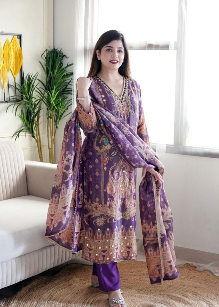 Elegant Traditional Print Suit