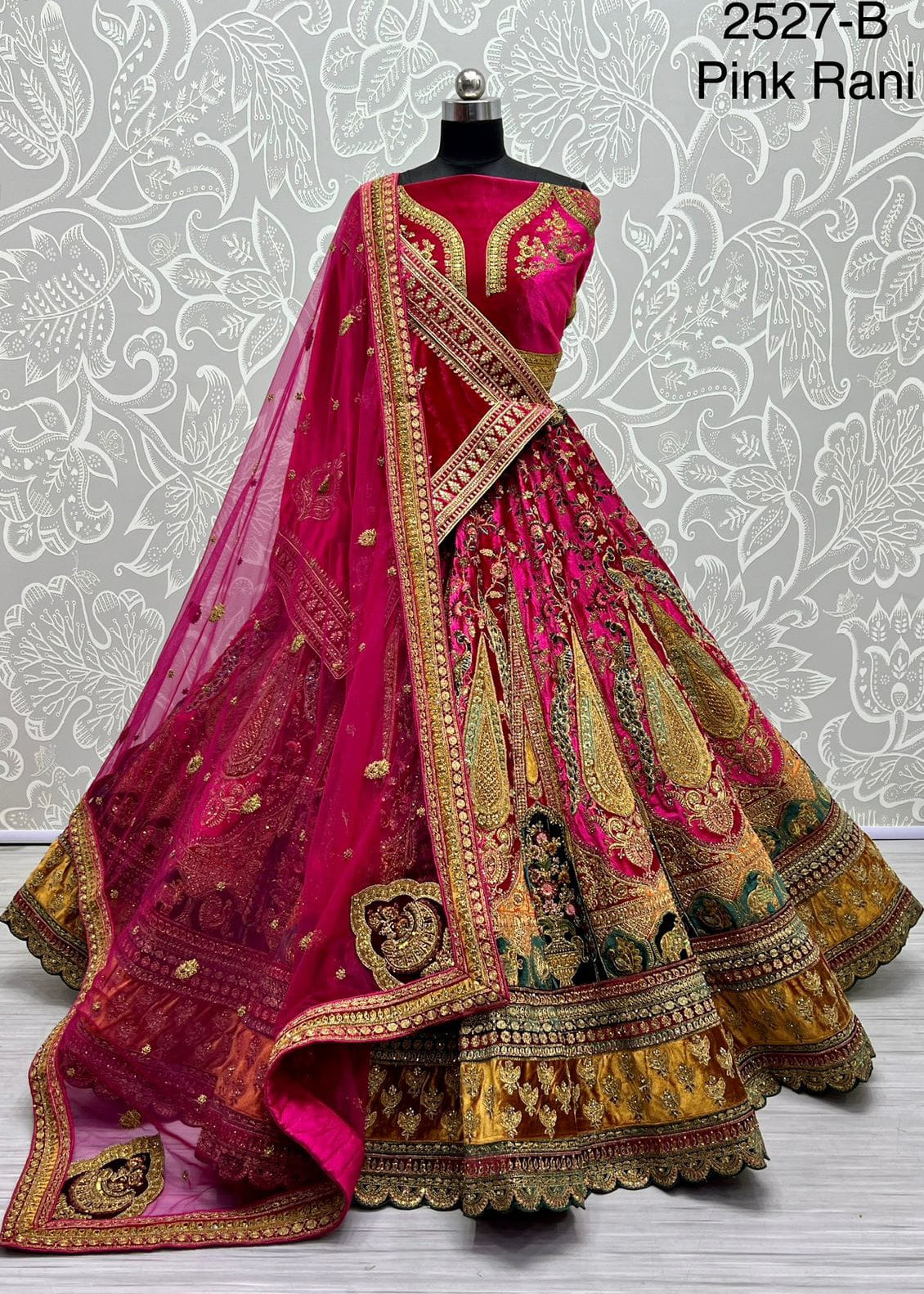 Designer double dupatta Bridal Lehengacholi