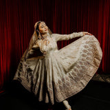 Creamy Heavy Silk Anarkali Gown