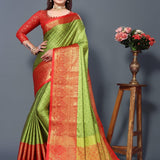 Beautiful zari weaving silk saree