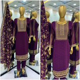 Heavy Embroidery Sequence Work Suit