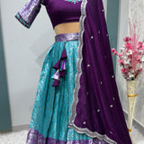 Pure  Kanjivaram  silk full stiched Lehenga