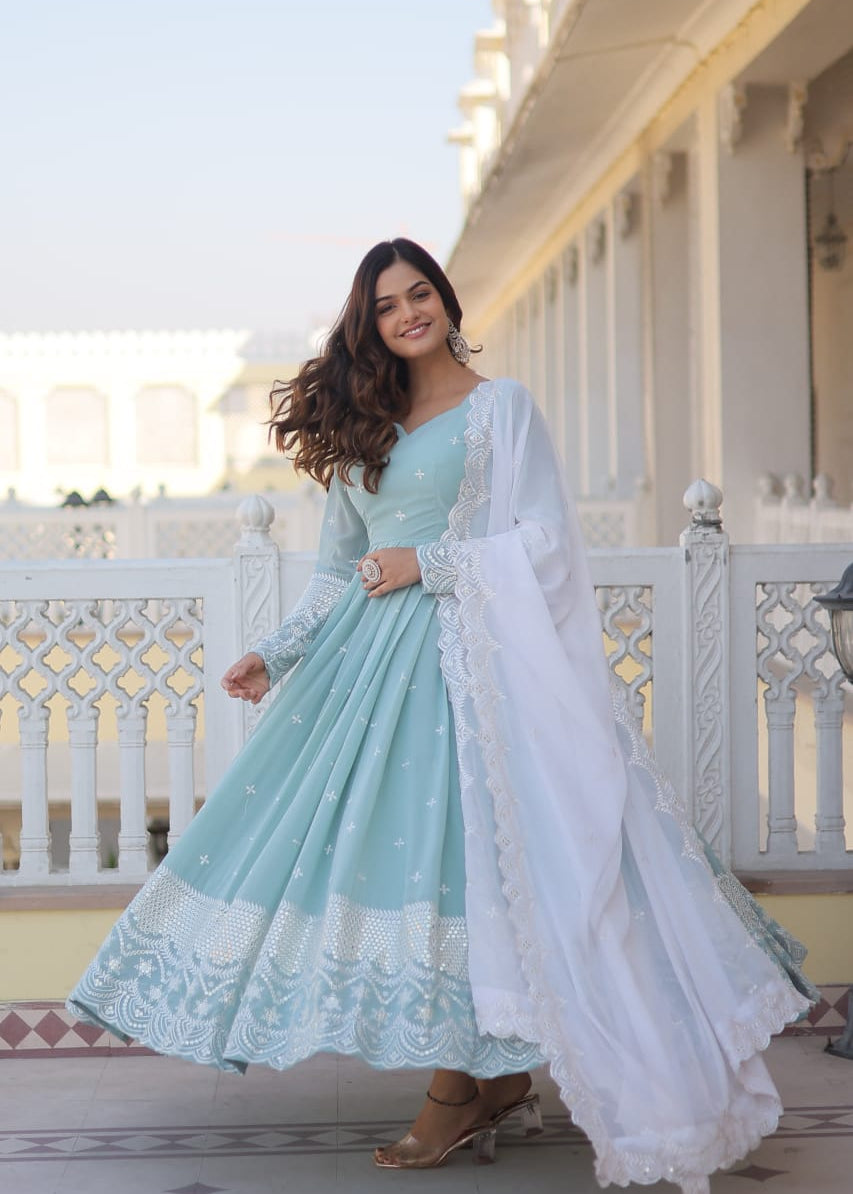 Sky Collection Of Beautifull Anarkali