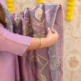 Roman Silk Purple Straight Suit