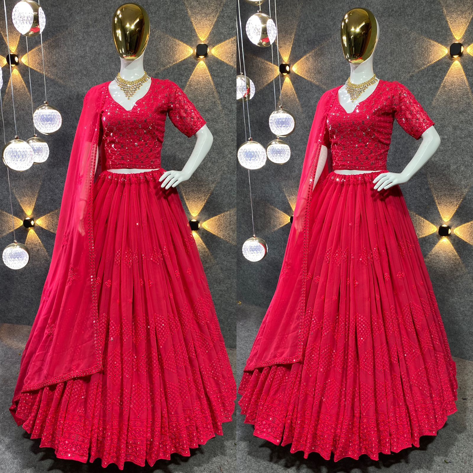 Faux Georgette Lehenga