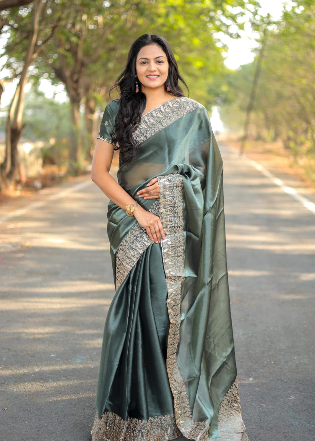 Designer Pure Burbury Silk Saree