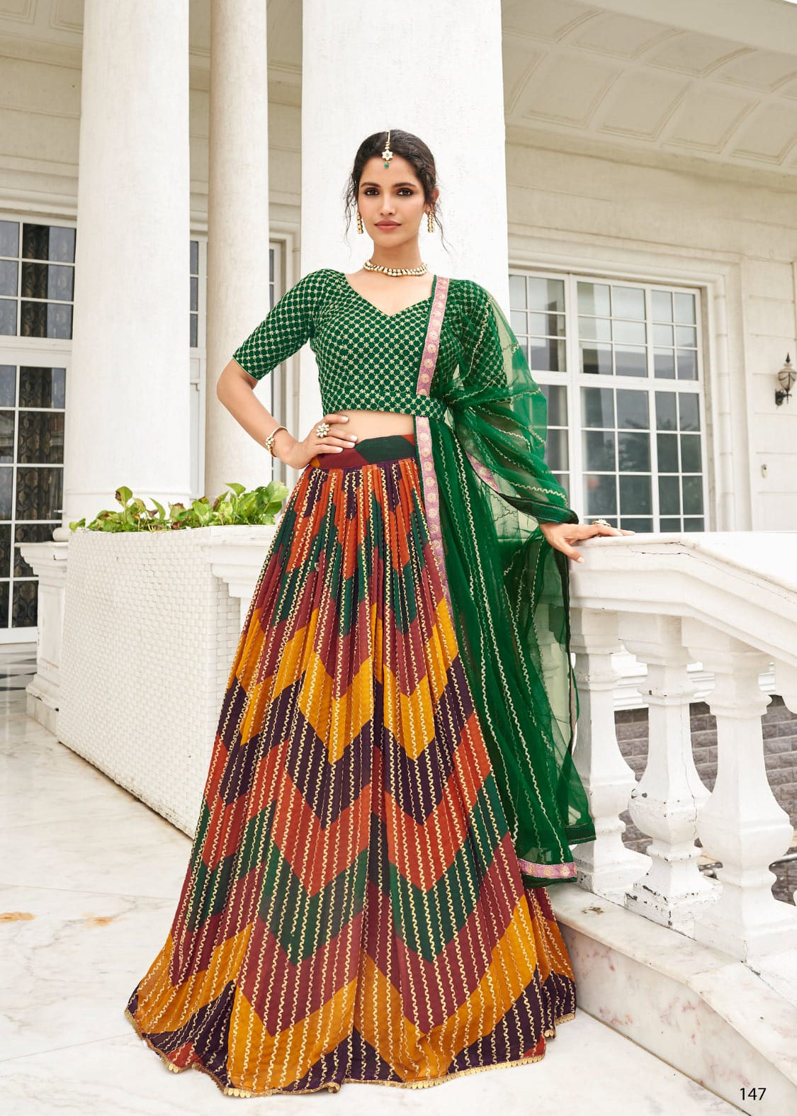 Beautifull Multy Color Silk Lehenga