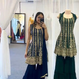 Designer Party Wear Look Top ,Sharara and Dupatta