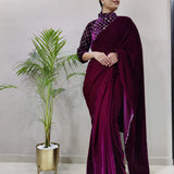 Premium Velvet Jacket Style Saree