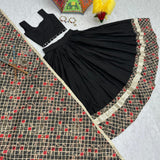 Traditional Black Pure Cotton Lehenga