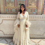 Beautifull White Anarkali Gown