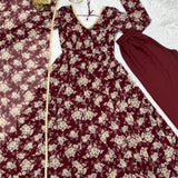 Fancy Floral Print Anarkali Dress