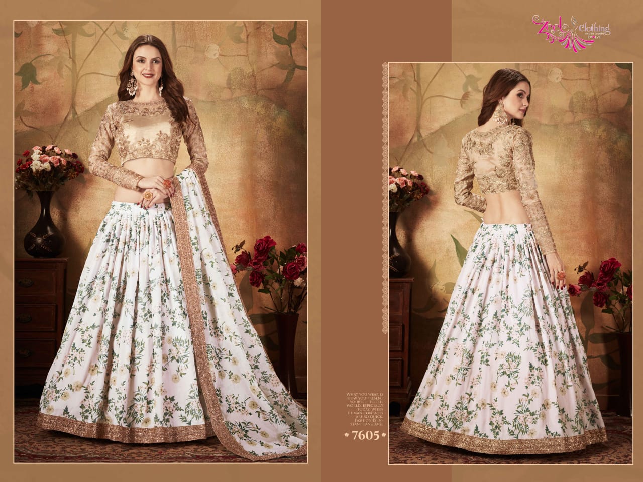 Heavy Premium Flower Print Lehenga